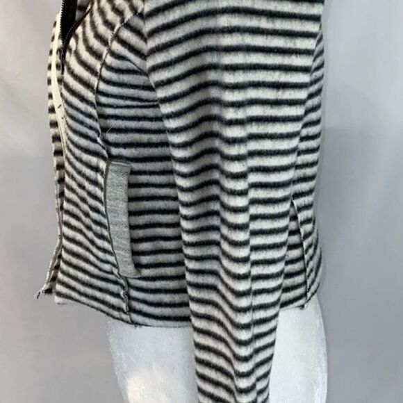 Anthropologie Dolan Knit Jacket small cardigan west Coast moto black stripe top - Picture 8 of 17
